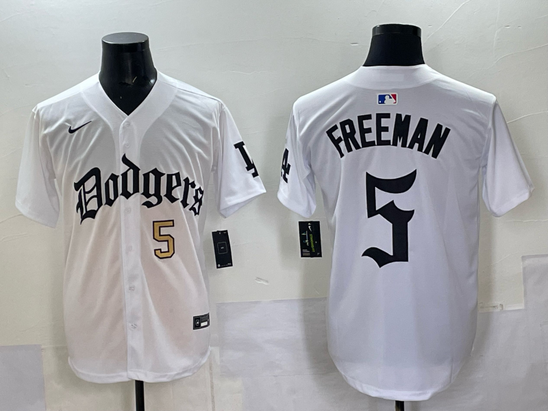 Men Los Angeles Dodgers #5 Freeman white Nike 2025 MLB jersey 005